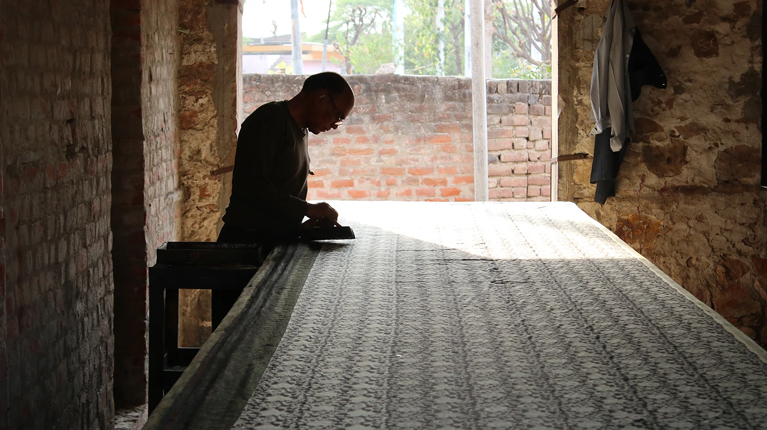 インド　ブロックプリント 生産風景