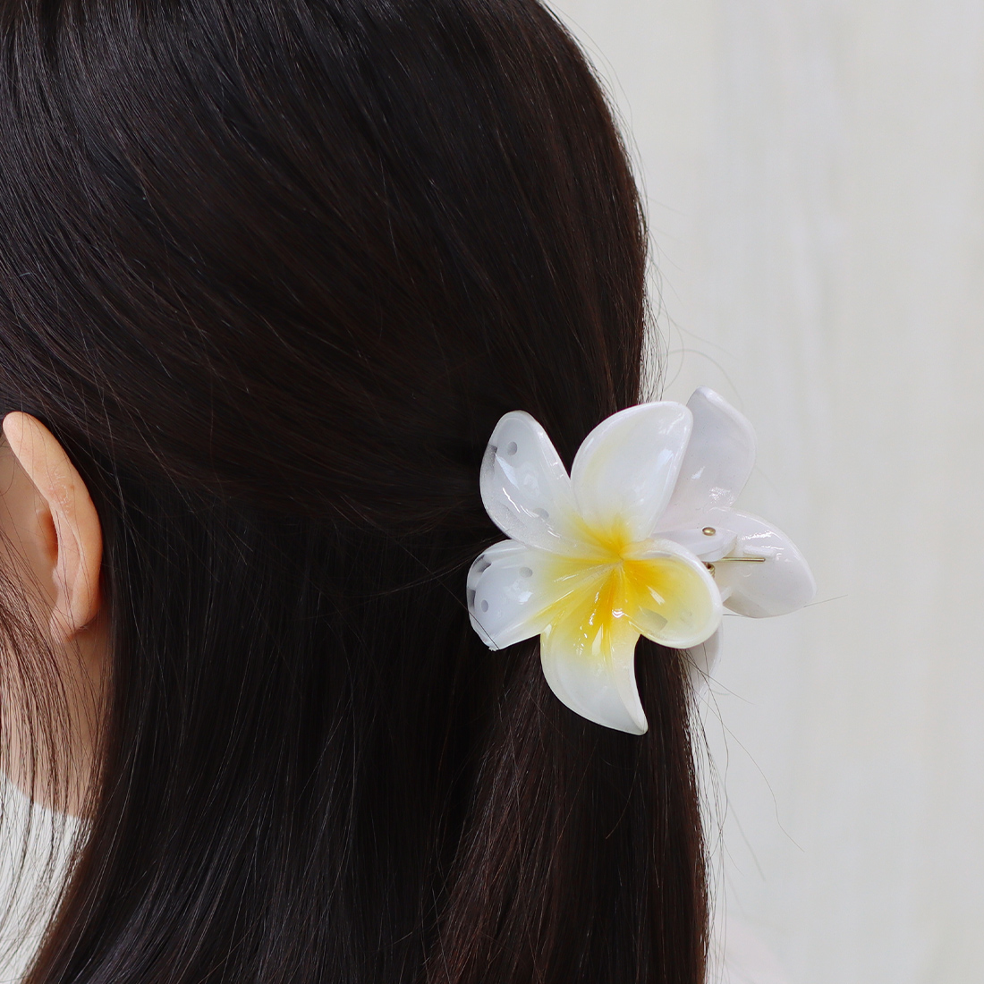 プルメリア ヘアクリップ L