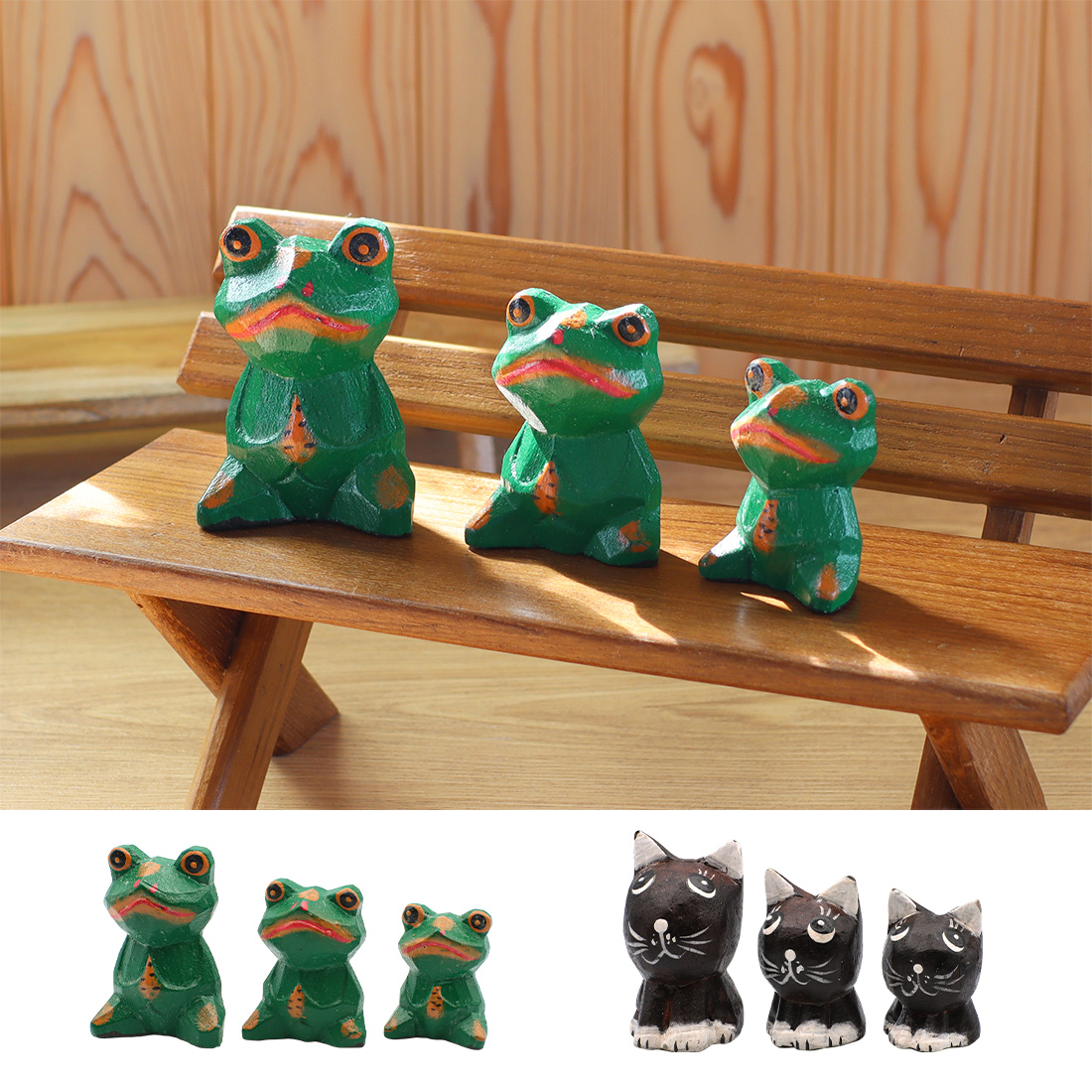 木彫 アニマル 3個セット