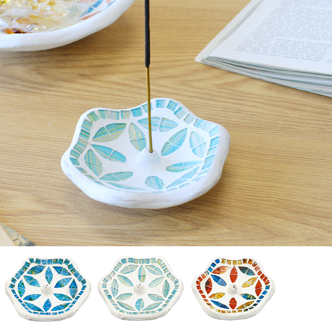 モザイク インセンスホルダー フラワー