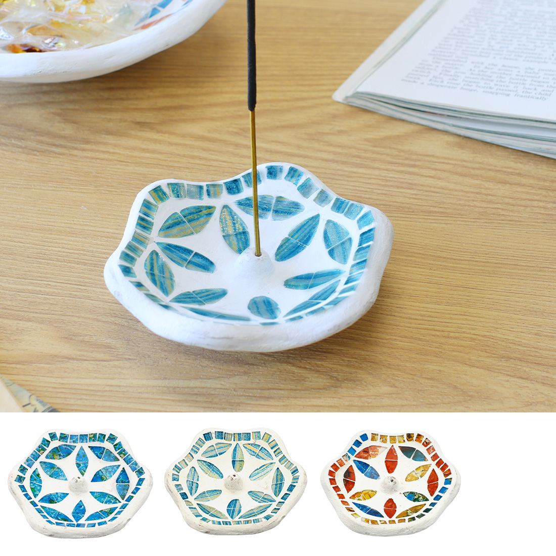 モザイク インセンスホルダー フラワー