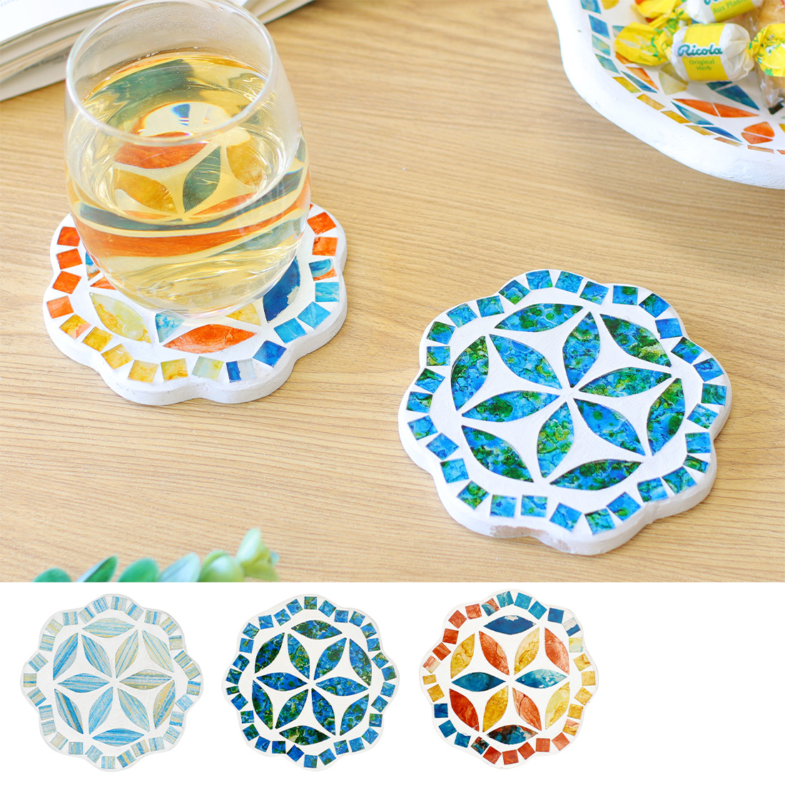 モザイク コースター フラワー