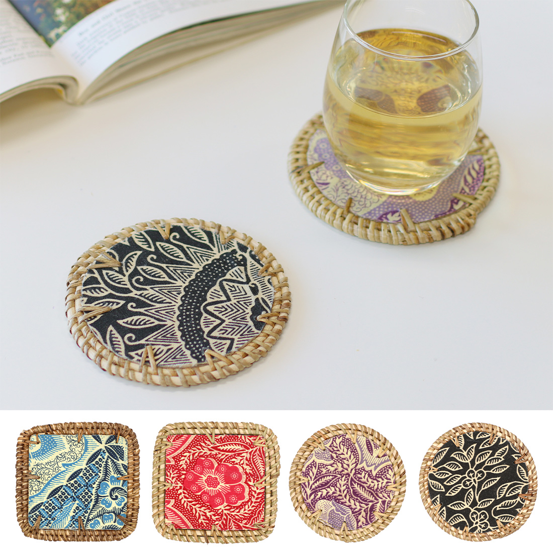 雑材コースター バティック風