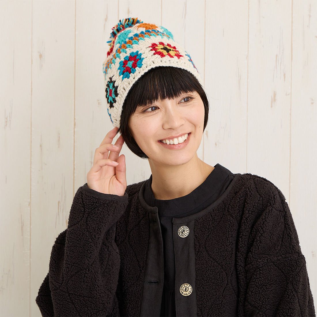 ハンドメイド カラフル コットン グラニースクエア 旨し