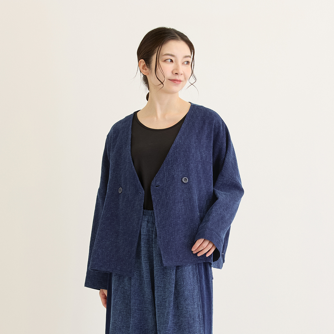 【Shanti Shanti】ジャケット バスケット インディゴ