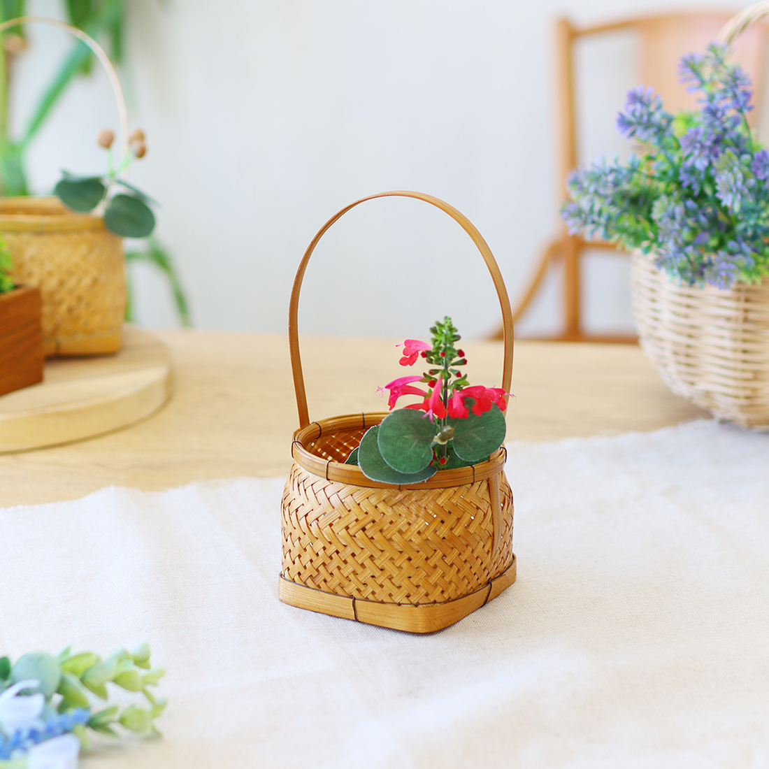 バンブー プラントホルダー 取っ手付き S