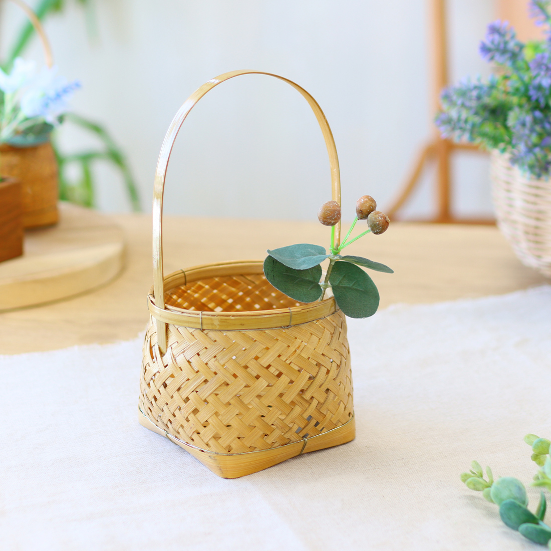 バンブー プラントホルダー 取っ手付き M