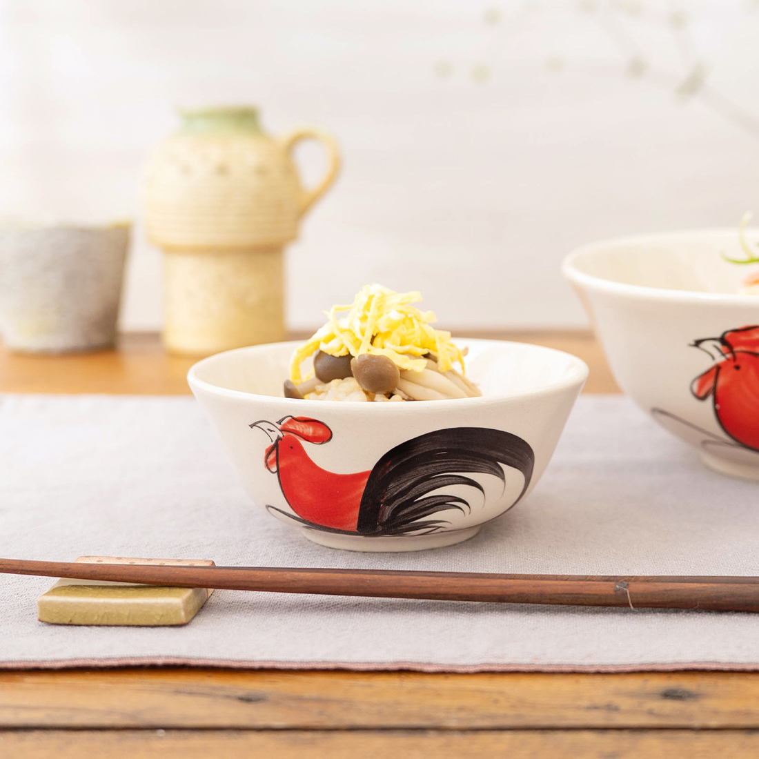 セラミックボウル タイ伝統鶏柄