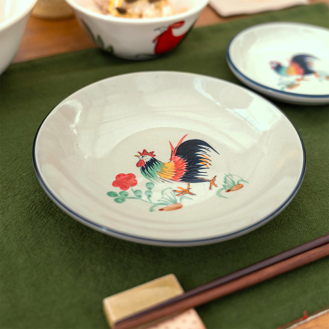 セラミック手彩色平皿