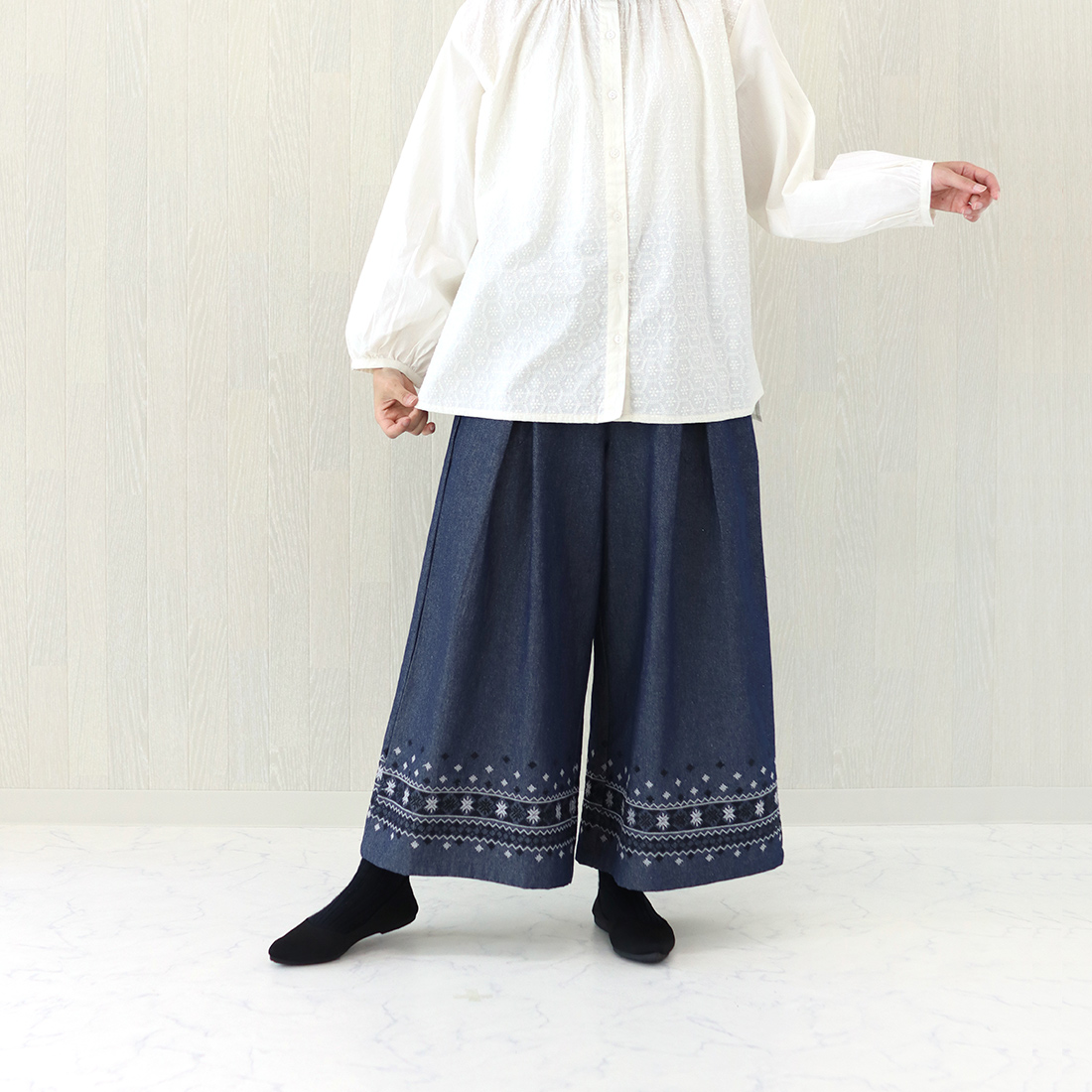 【PORINA】パンツ デニムエンブ★特価★