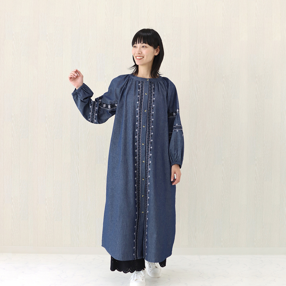 【PORINA】ワンピース デニムエンブ★特価★