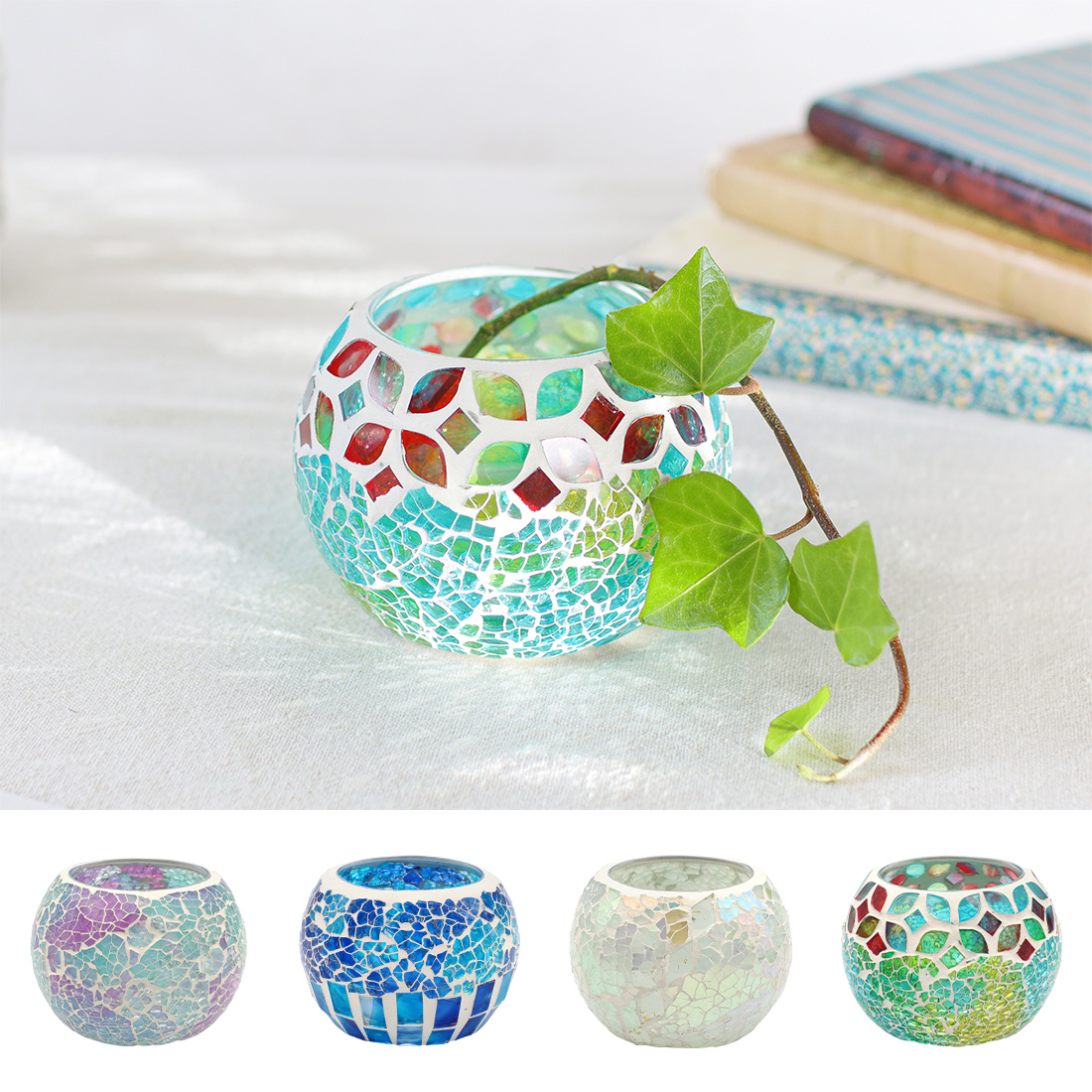 モザイク ガラスホルダー ボール