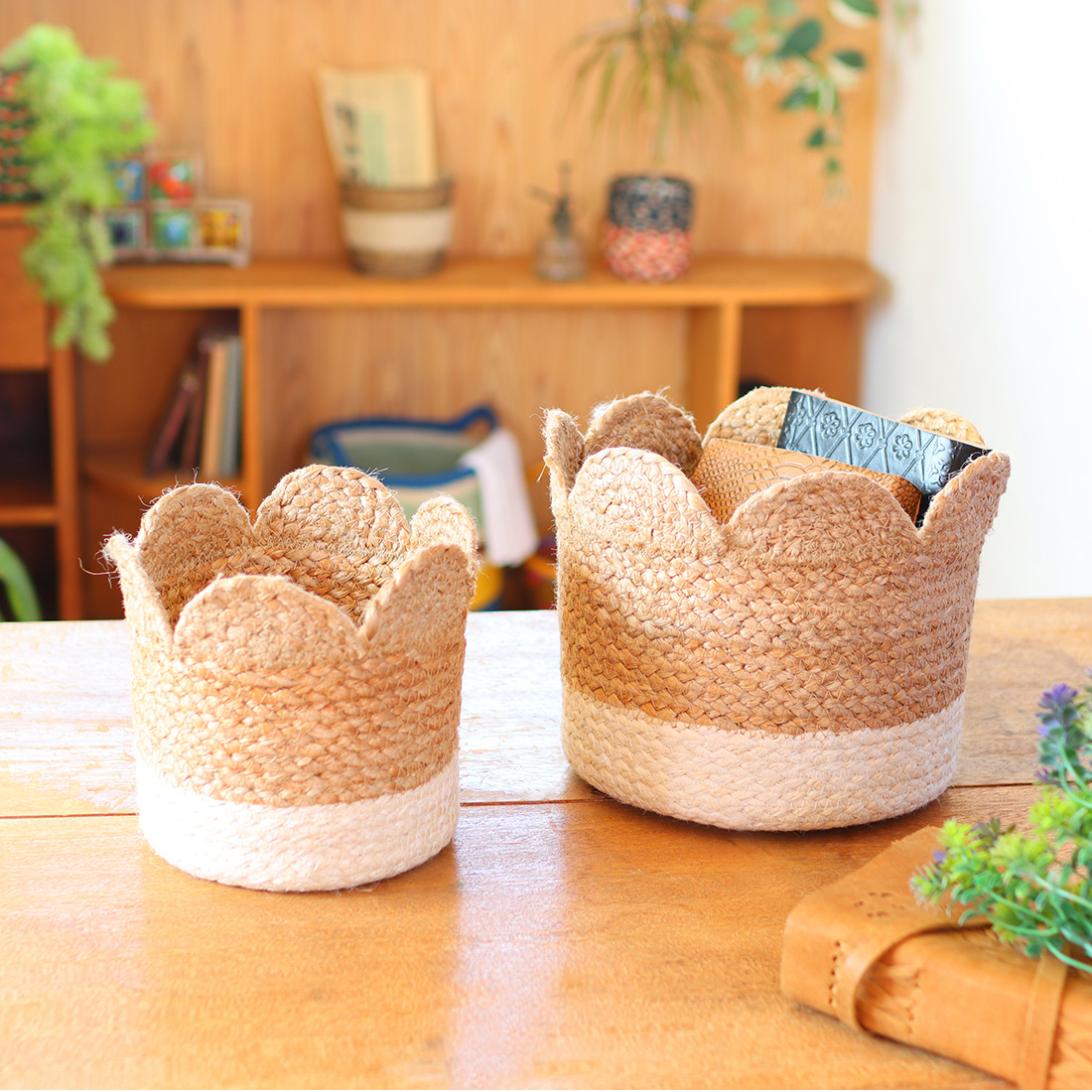 バスケット スカラップ ホワイト 2SET