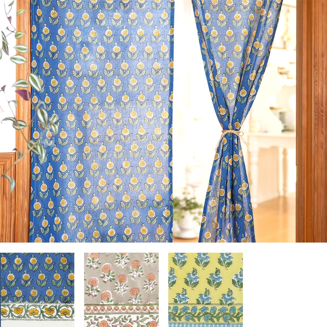 のれん ボニータブロックプリント