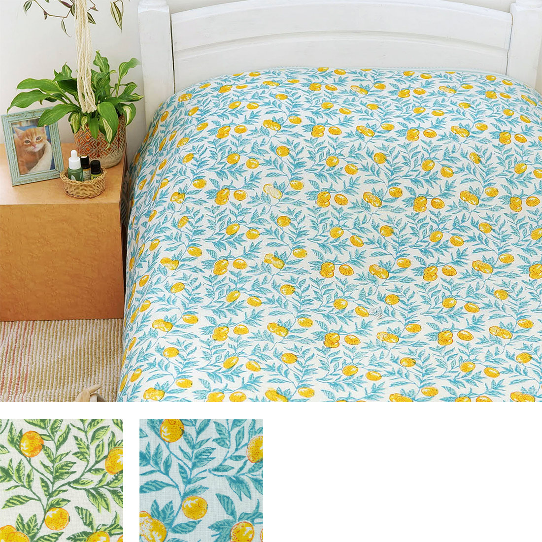 マルチクロス ボニータブロックプリント レモン