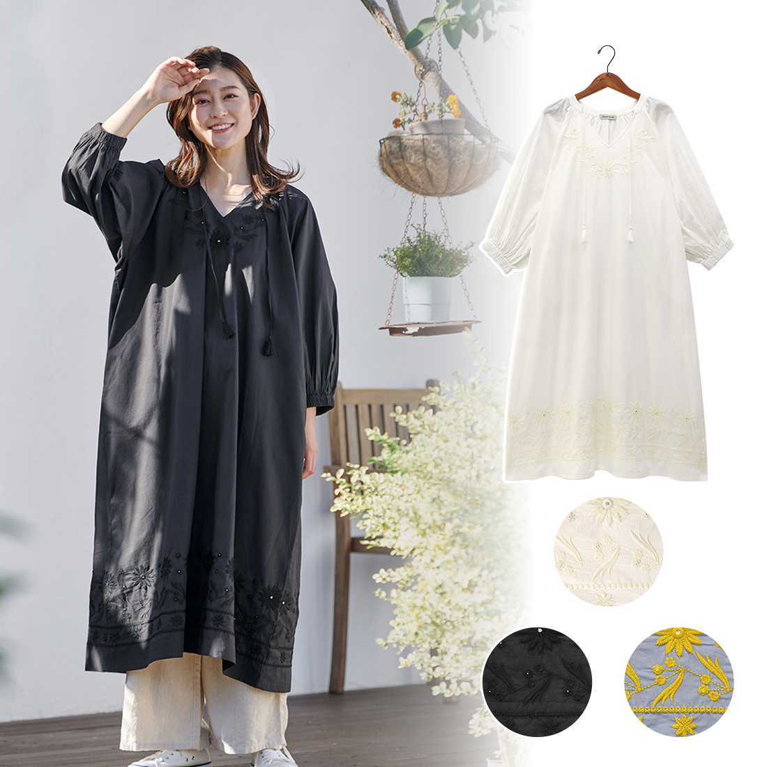 【Shanti Shanti】ワンピース ミラーエンブ★特価★