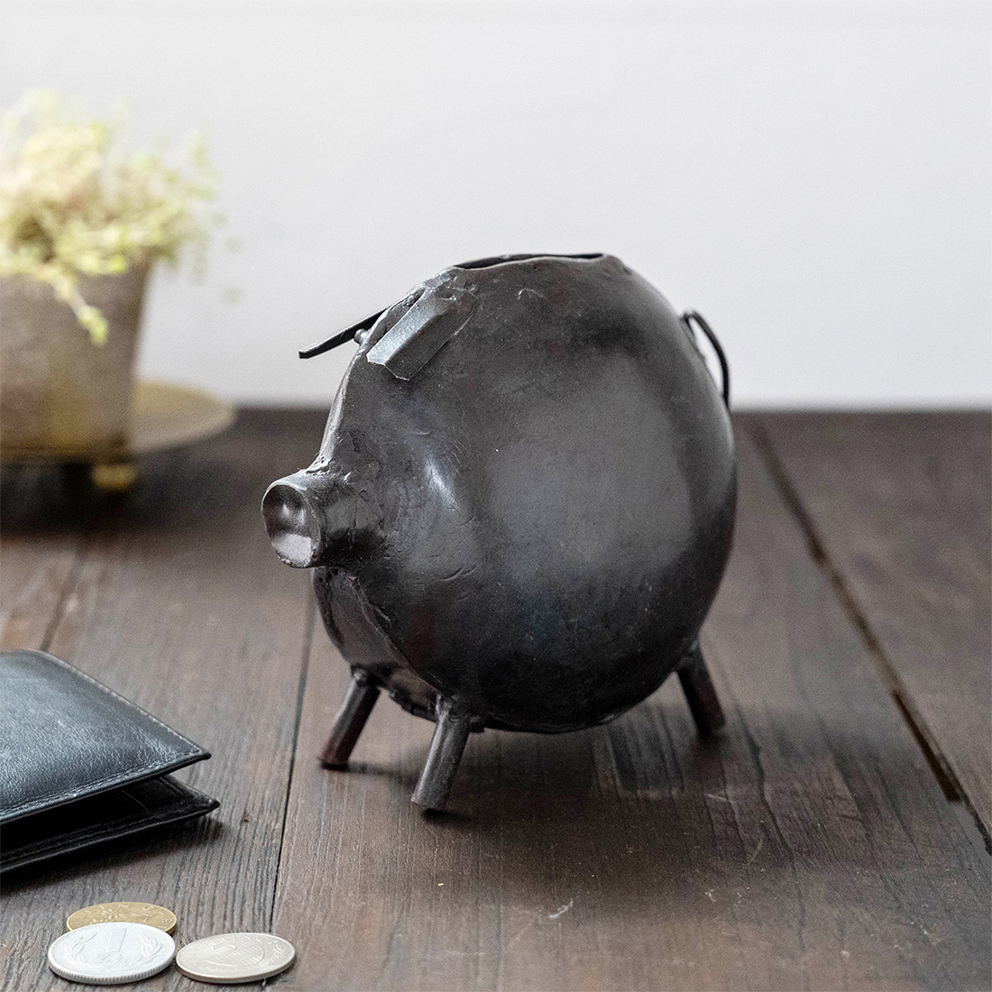 ブロカント アイアン 貯金箱 ブタ