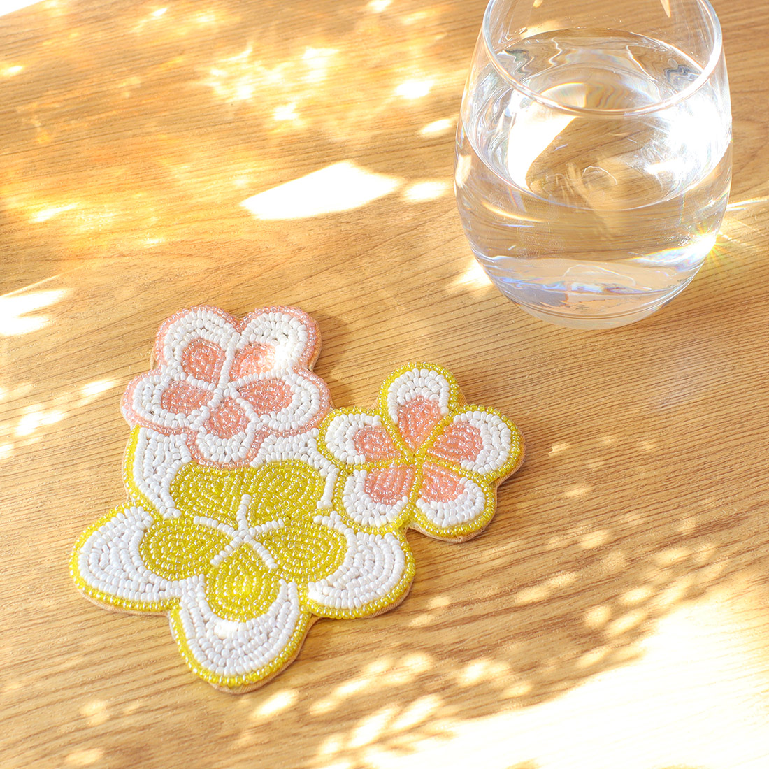 ビーズコースター プルメリア