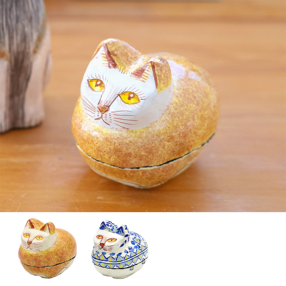 ペーパーマッシュBOX お座りネコ