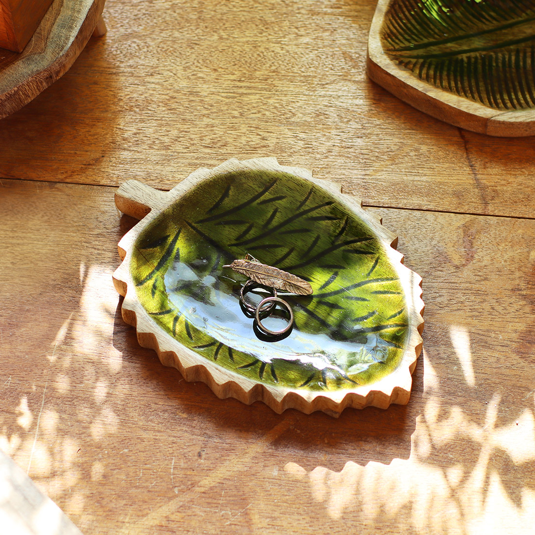 エナメルトレイ リーフ