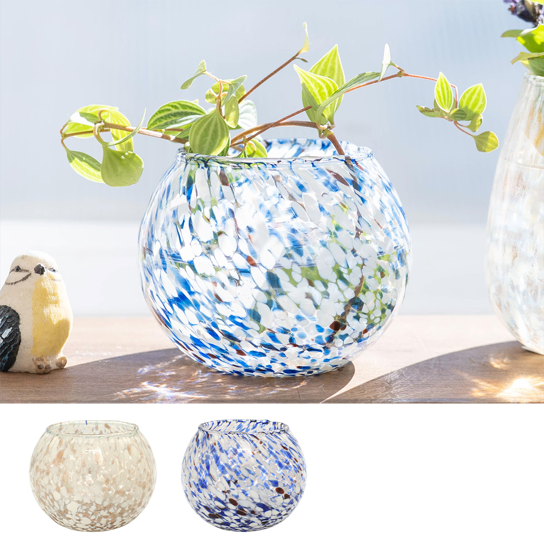 マーブルグラス ガラスホルダー ラウンド