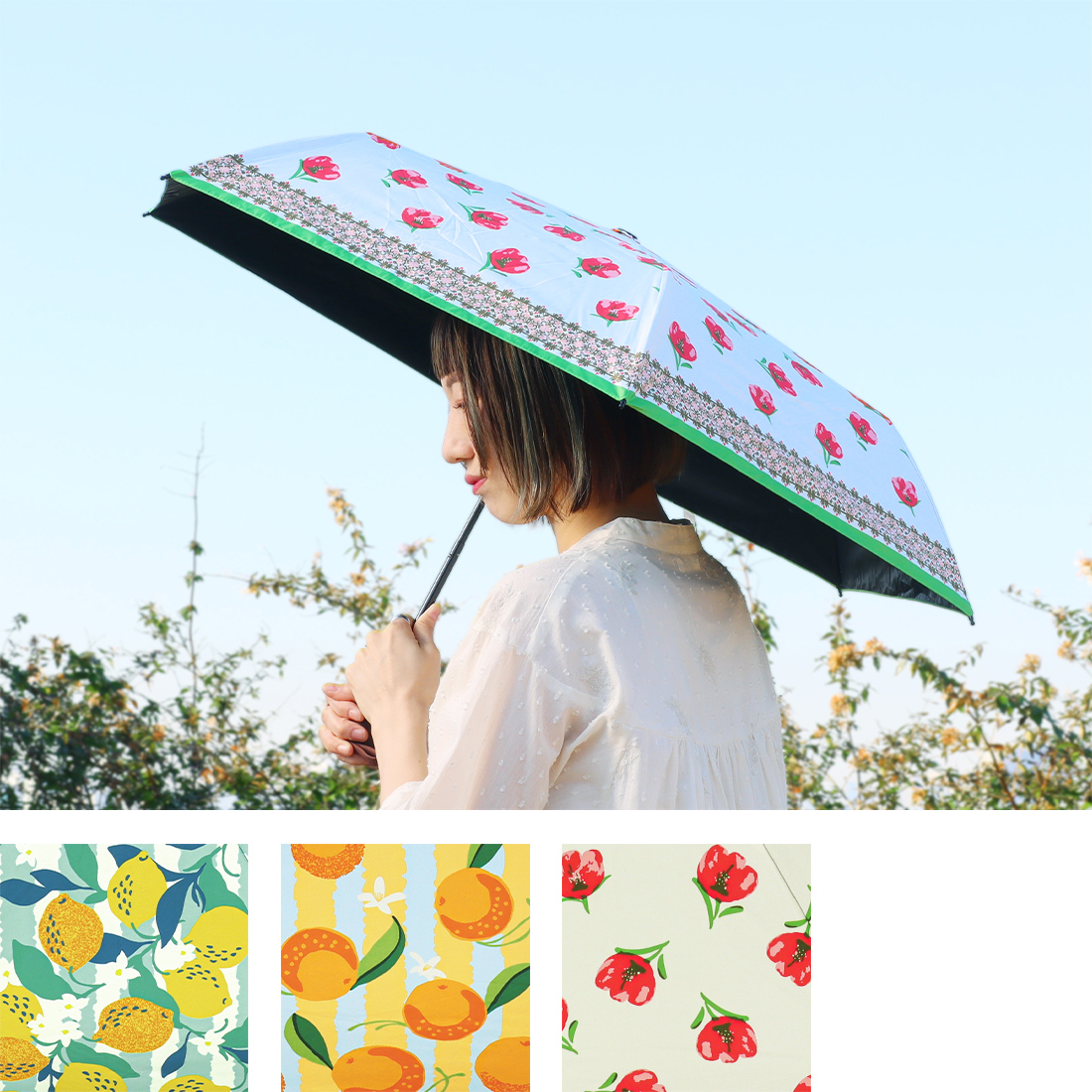 折り畳み傘 南欧柄