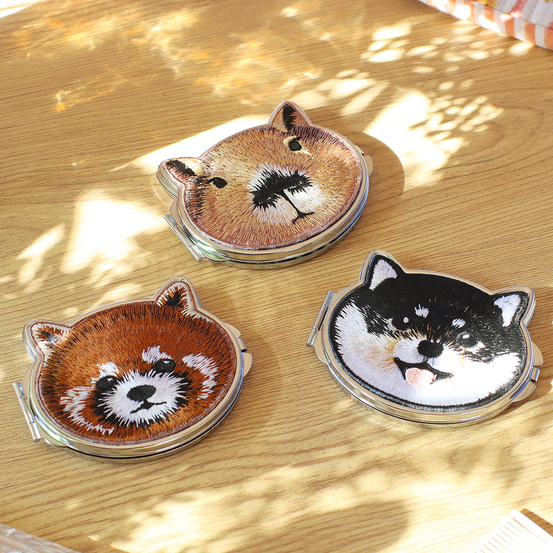 コンパクトミラー シェイプ アニマル【受注生産】