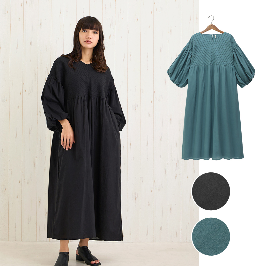 【PORINA】ワンピース ピンタック★特価★