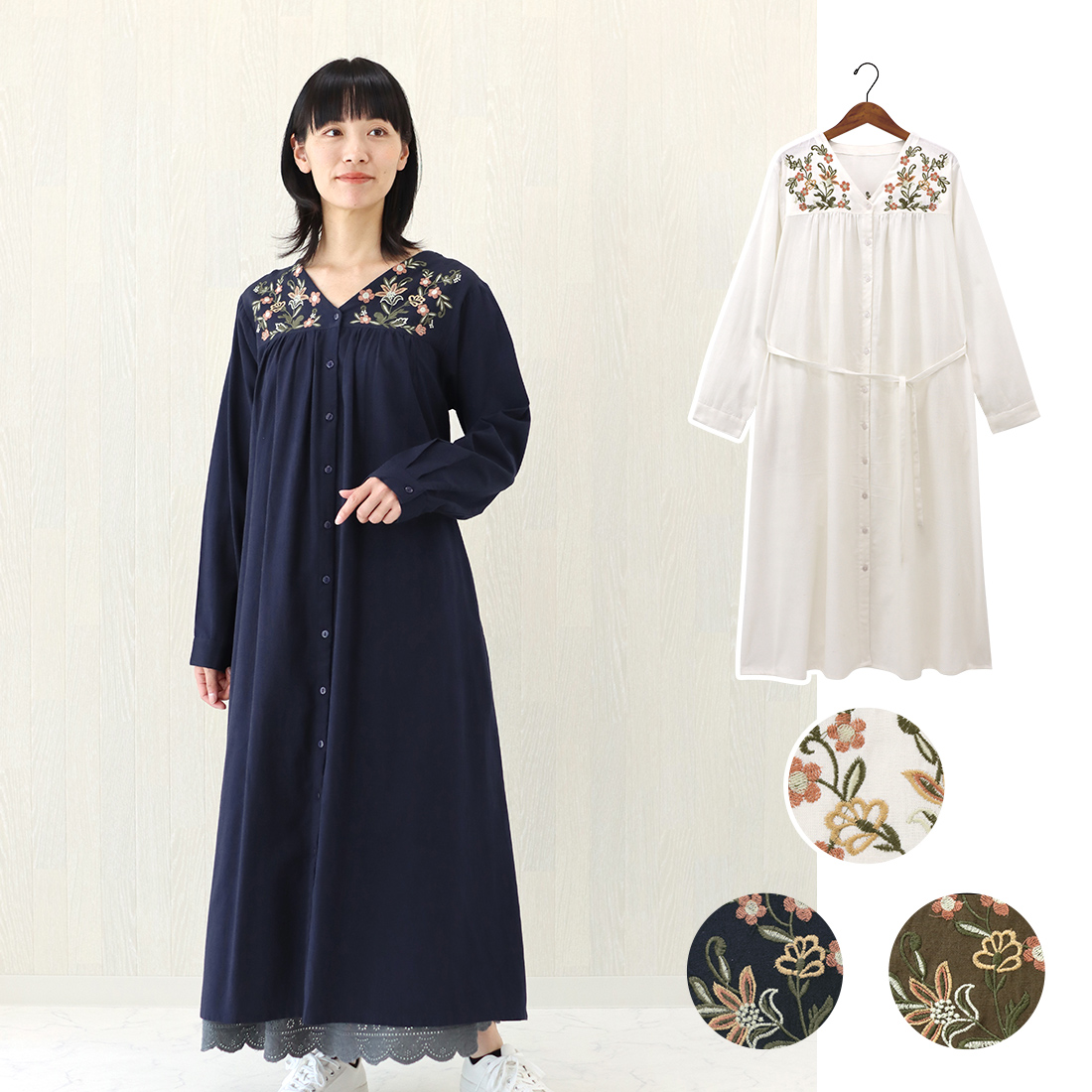 【PORINA】ワンピース アンティークフラワー★特価★