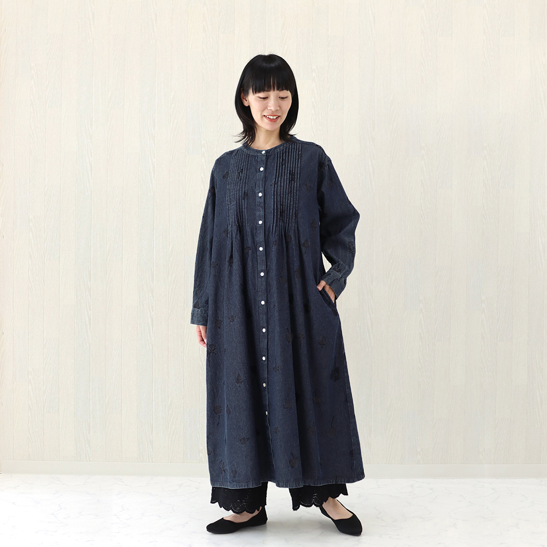 【PORINA】ワンピース デニムフラワー★特価★