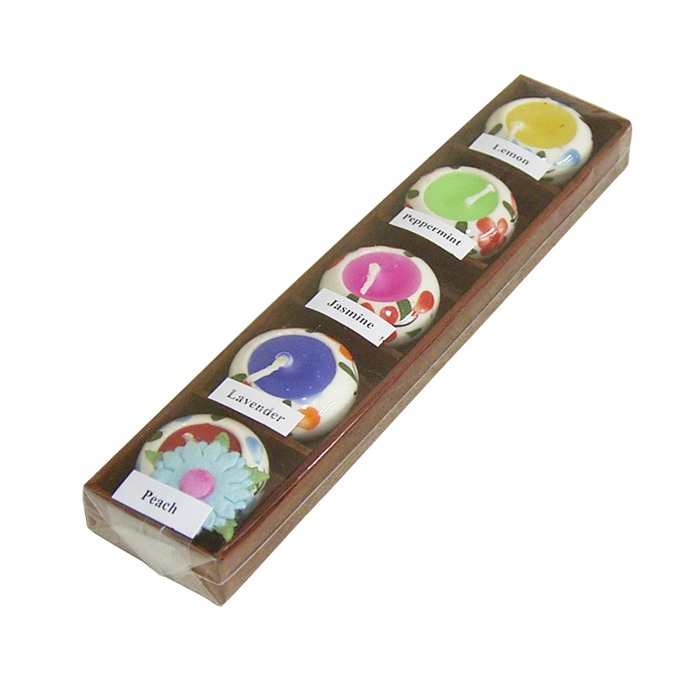 陶器入りキャンドル5Pセット