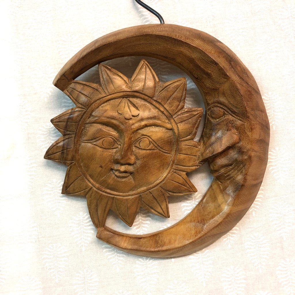 木彫月と太陽レリーフ【SR】
